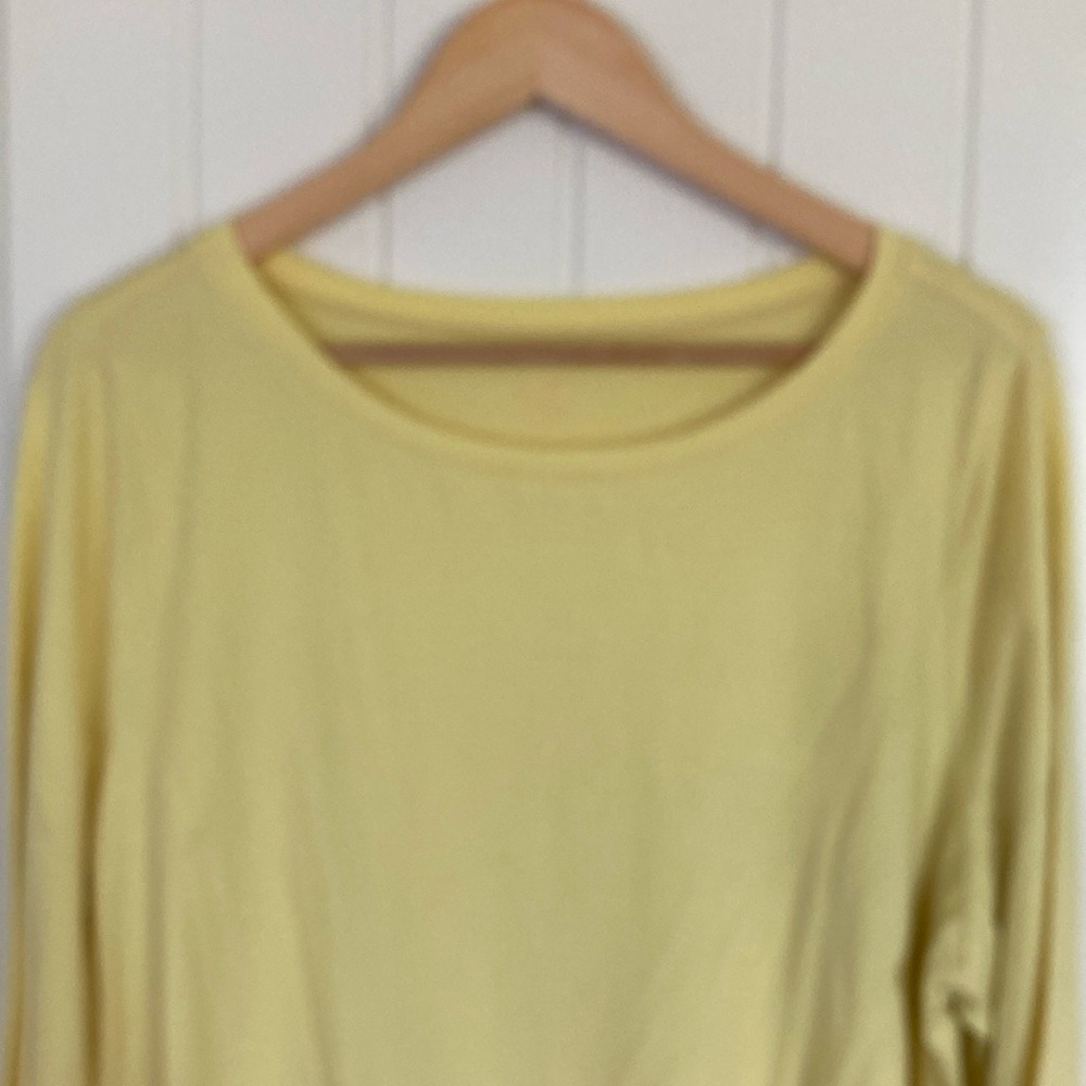 Kim Gravel Womens Butter‎ Yellow 3/4 Sleeve Tee Shirt Size XL Modal Blend Casual - Picture 3 of 9
